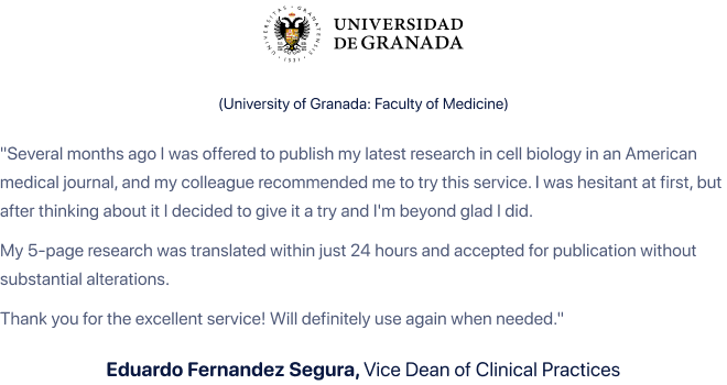 University of Granada review on Translate.com Document Translation Services