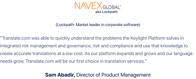 Navex review on Translate.com Business Translation Service 