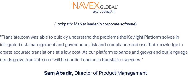 Navex review on Translate.com Document Translation Services