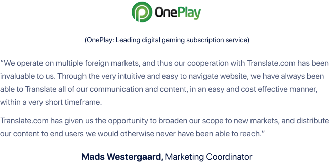 OnePlay review on Translate.com Document Translation Services