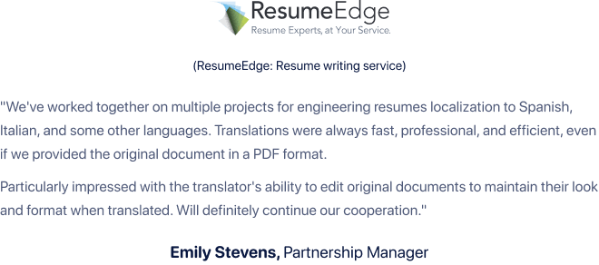 ResumeEdge review on Translate.com Document Translation Services 