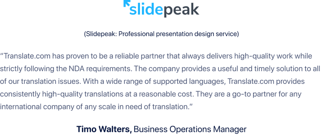 SlidePeak review on Translate.com Document Translation Services 