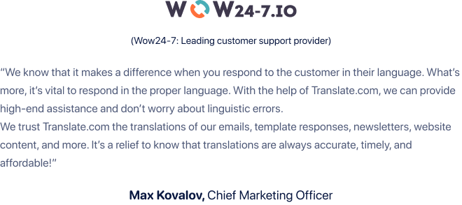 Wow24-7 review on Translate.com Email Translation Services 